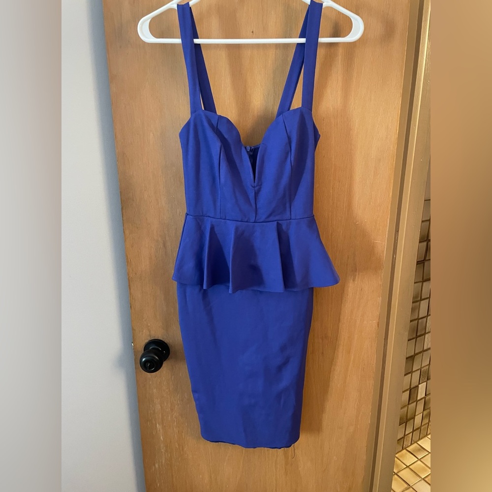 Lulus blue peplum body condress